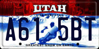 UT license plate A615BT