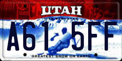 UT license plate A615FF