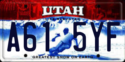 UT license plate A615YF
