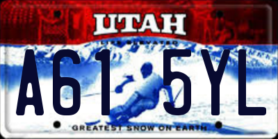 UT license plate A615YL