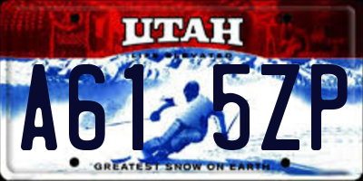 UT license plate A615ZP