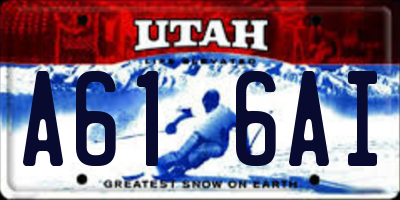 UT license plate A616AI