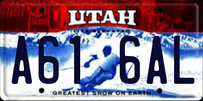 UT license plate A616AL