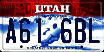 UT license plate A616BL