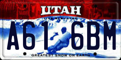 UT license plate A616BM