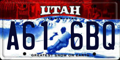 UT license plate A616BQ