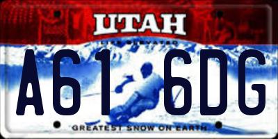 UT license plate A616DG