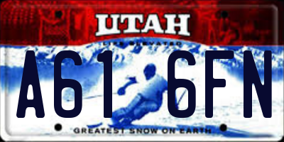 UT license plate A616FN