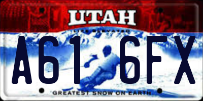 UT license plate A616FX