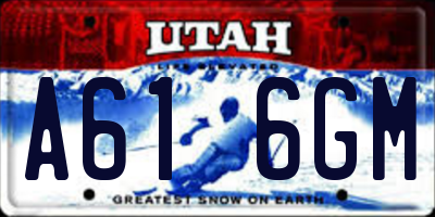 UT license plate A616GM