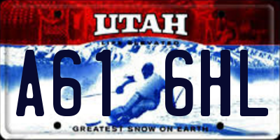 UT license plate A616HL
