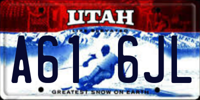 UT license plate A616JL