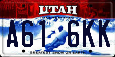 UT license plate A616KK