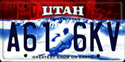 UT license plate A616KV