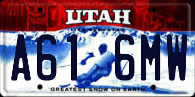 UT license plate A616MW