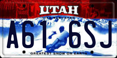 UT license plate A616SJ