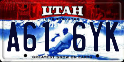 UT license plate A616YK