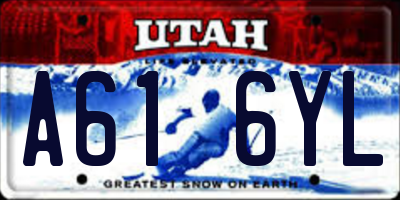 UT license plate A616YL
