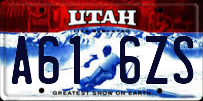 UT license plate A616ZS