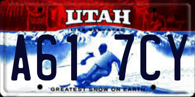 UT license plate A617CY