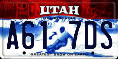 UT license plate A617DS