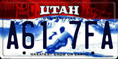 UT license plate A617FA