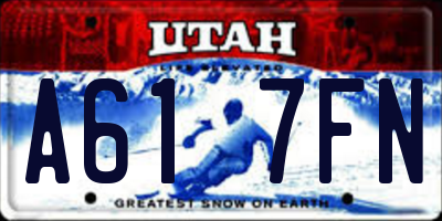 UT license plate A617FN