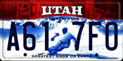 UT license plate A617FO