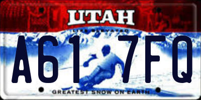 UT license plate A617FQ