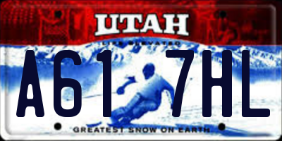 UT license plate A617HL