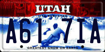 UT license plate A617IA