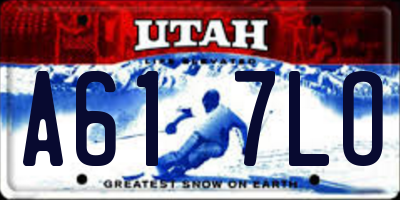 UT license plate A617LO