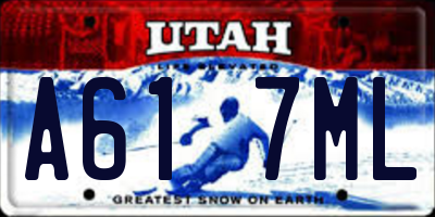 UT license plate A617ML