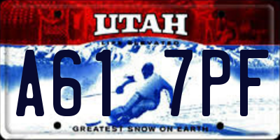 UT license plate A617PF