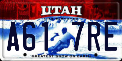 UT license plate A617RE