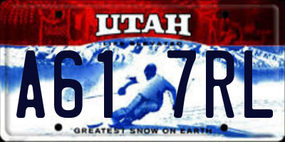 UT license plate A617RL