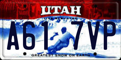 UT license plate A617VP
