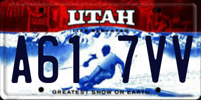 UT license plate A617VV