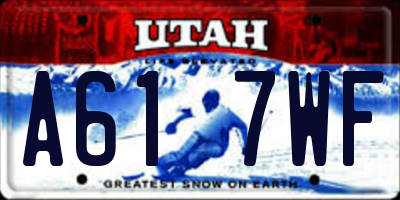 UT license plate A617WF