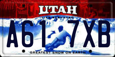 UT license plate A617XB