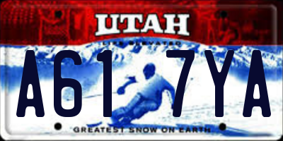 UT license plate A617YA