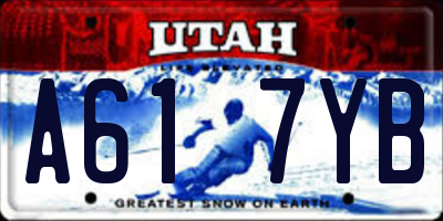 UT license plate A617YB