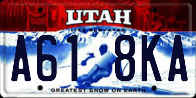 UT license plate A618KA