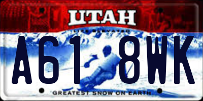 UT license plate A618WK