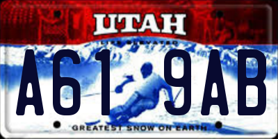 UT license plate A619AB