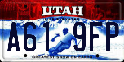UT license plate A619FP