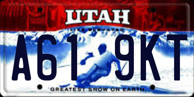 UT license plate A619KT