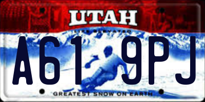 UT license plate A619PJ