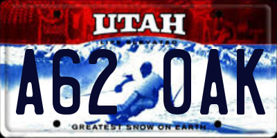 UT license plate A620AK