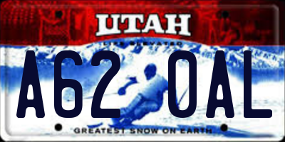 UT license plate A620AL